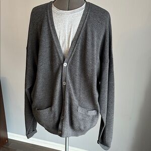 Lord & Taylor Charcoal Cardigan Sweater